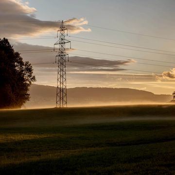 Abendstimmung mit Sonne und Nebel